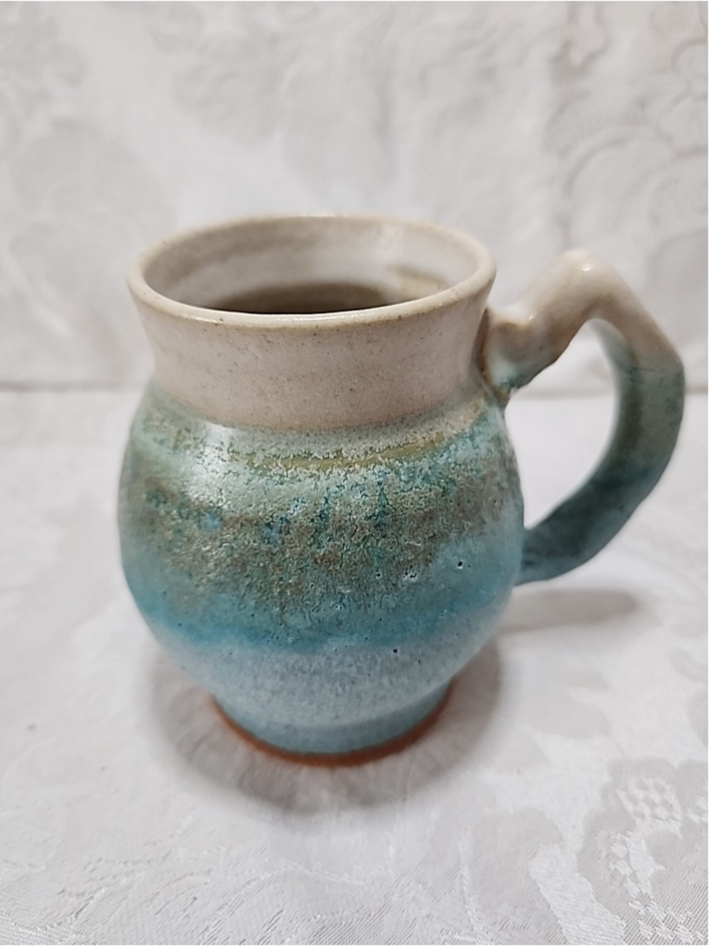 Studio Pottery Mug Turquoise Hand Thrown Signed 4 Inch Arizona - Picture 1 of 15